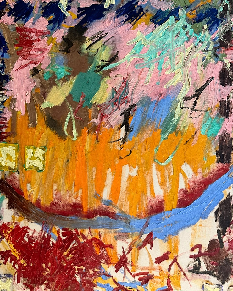 Daisy Parris, Yellow Napkins, Öl auf Leinwand, 2020
