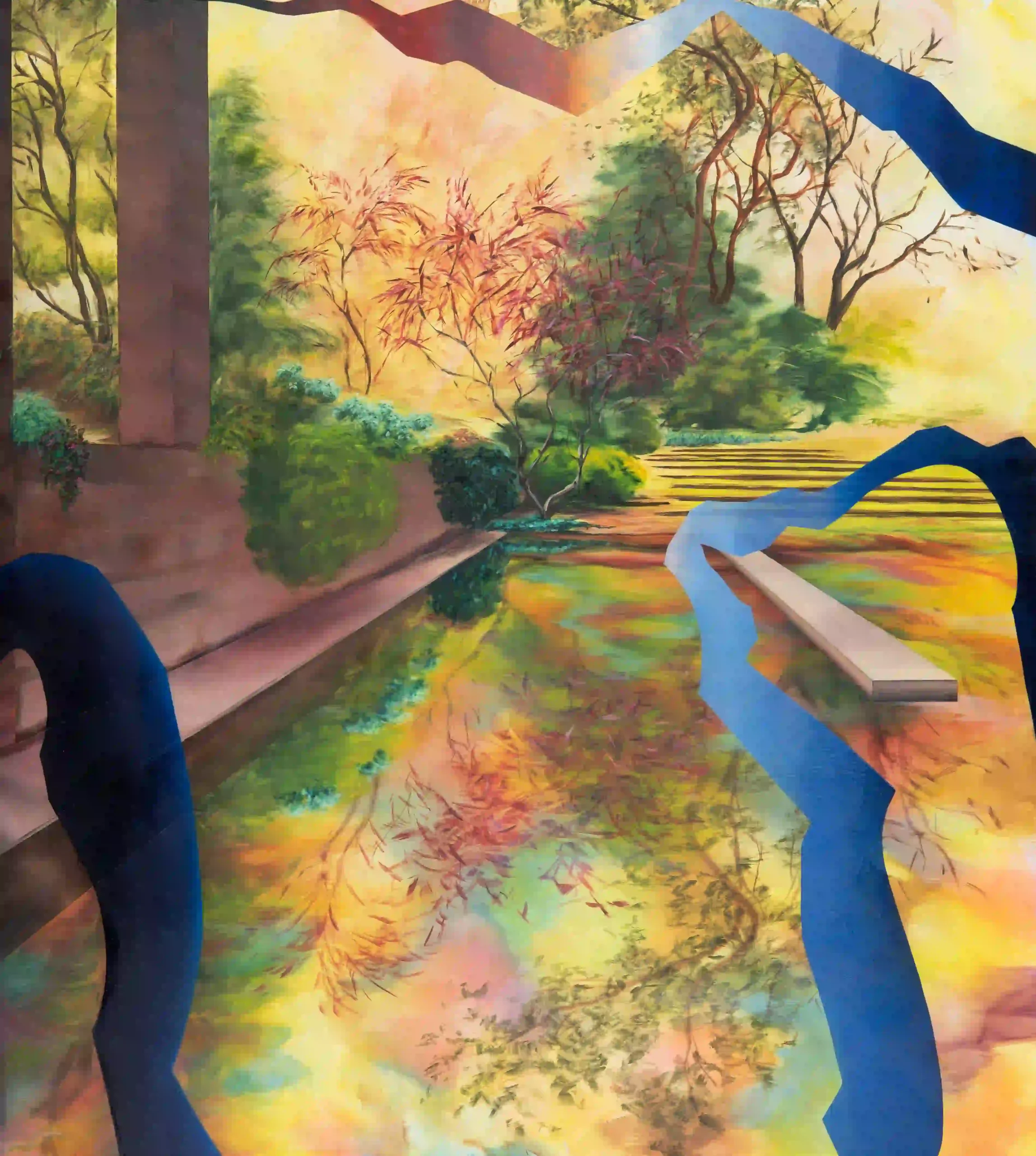 Wieder und wieder glänzte es irdisch, 2020, Öl und Tusche auf Leinwand, 200 x 180cm