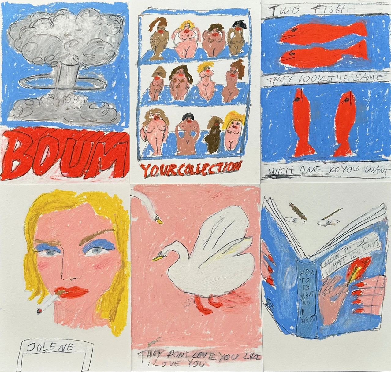 Anna Deller-Yee Lift your head, Öl, Acrylfarbe, Gelmedium, Ölkreiden und Buntstift auf Baumwollcanvas und Baumwoll-Popeline, 2025, 120×160 cm, courtesy the artist